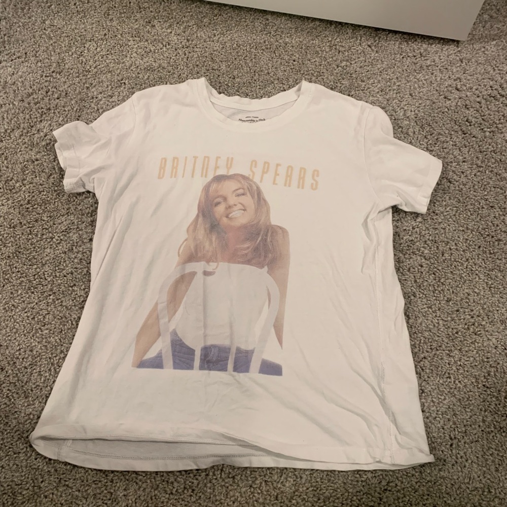 Abercrombie & Fitch White Pink Short Sleeve Relaxed T-Shirt